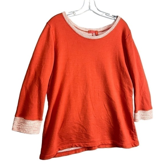 Fresh Produce Sweatshirt Medium Pullover Wide Neck Orange EUC - Picture 1 of 7